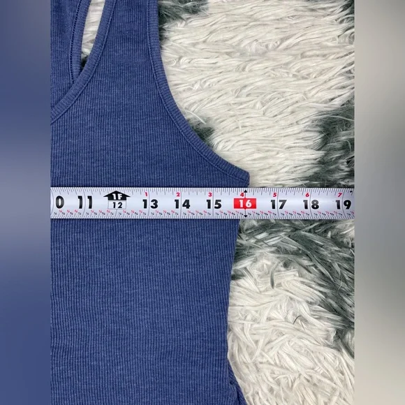 American Eagle Women's Henley True Tank Blue Size XLarge Cropped - Picture 6 of 8